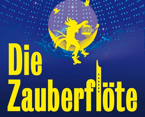 Plakatmotiv für Die Zauberflöte Oper von Wolfgang Amadeus Mozart auf der Seebühne Bremen 2022