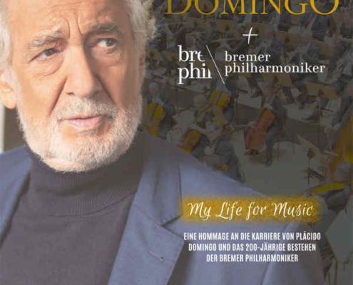 Plakatmotiv für Plácido Domingo und die Bremer Philharmoniker - My Life for Music auf der Seebühne Bremen 2025